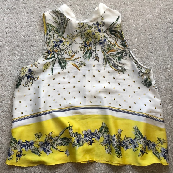 Zara Tops - Zara | Floral High Neck Blouse